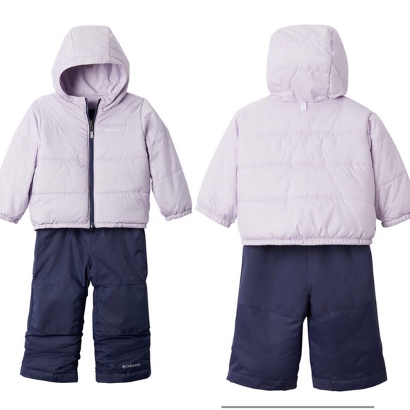 NWT Girls reversible snow suit NAVY/pale purple - Picture 6 of 7